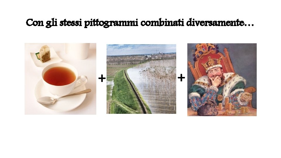 Con gli stessi pittogrammi combinati diversamente… 