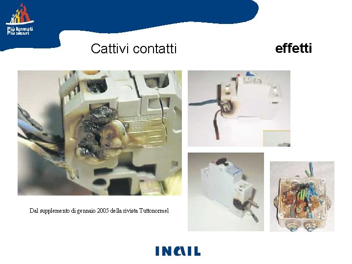 Cattivi contatti Dal supplemento di gennaio 2005 della rivista Tuttonormel effetti 