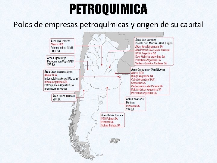 PETROQUIMICA Polos de empresas petroquímicas y origen de su capital 