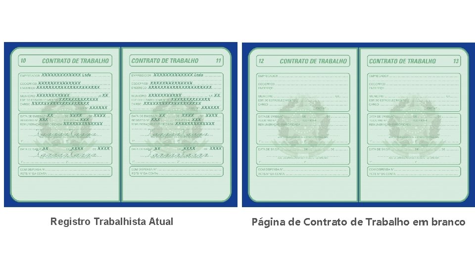 Registro Trabalhista Atual Página de Contrato de Trabalho em branco Registro Trabalhista Atual Página de Contrato de Trabalho em branco