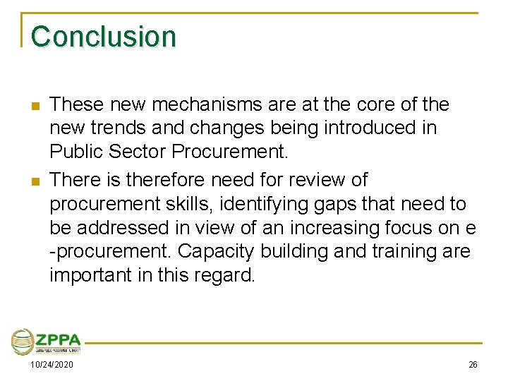 Conclusion n n These new mechanisms are at the core of the new trends