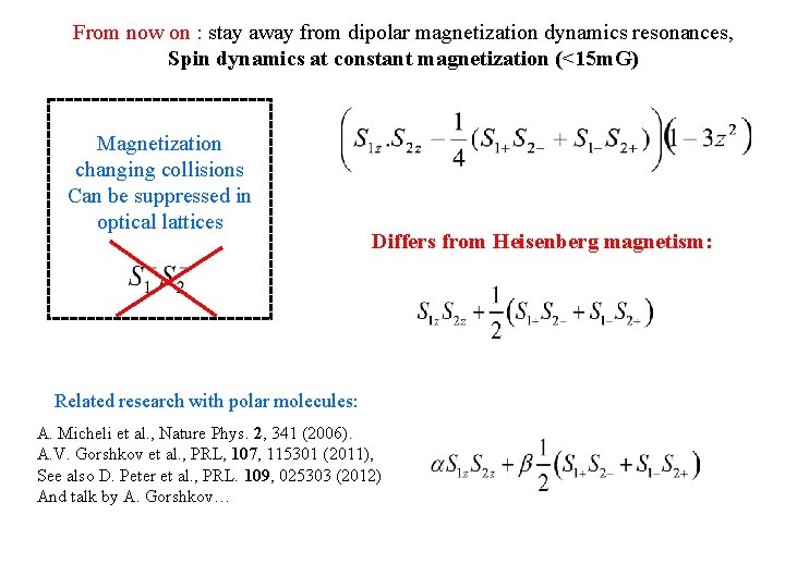 From now on : stay away from dipolar magnetization dynamics resonances, Spin dynamics at