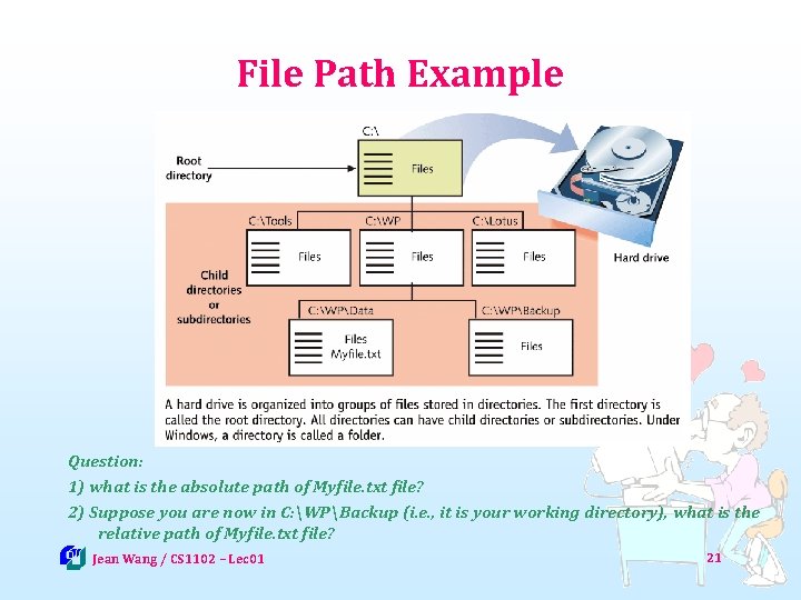 File Path Example Question: 1) what is the absolute path of Myfile. txt file?
