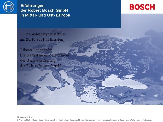 Erfahrungen Process master title der Robert Bosch Gmb. H in Mittel- und Ost- Europa