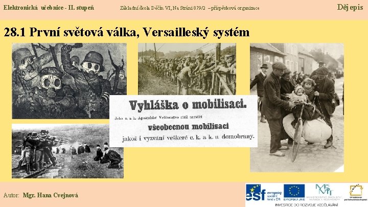 Elektronická učebnice - II. stupeň Základní škola Děčín VI, Na Stráni 879/2 – příspěvková