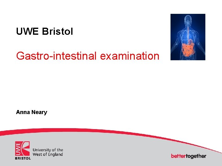 UWE Bristol Gastro-intestinal examination Anna Neary 