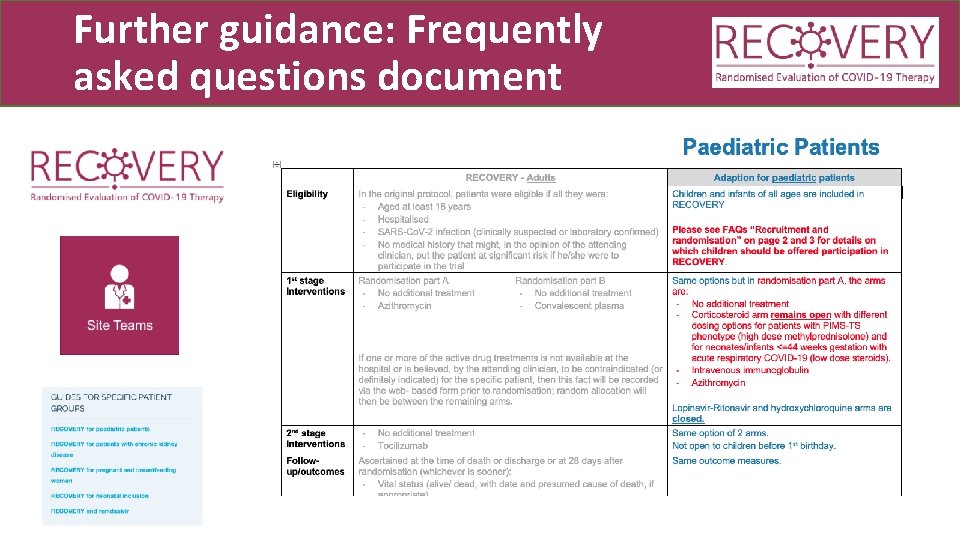 Further guidance: Frequently asked questions document 