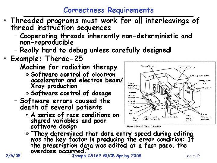 Correctness Requirements • Threaded programs must work for all interleavings of thread instruction sequences