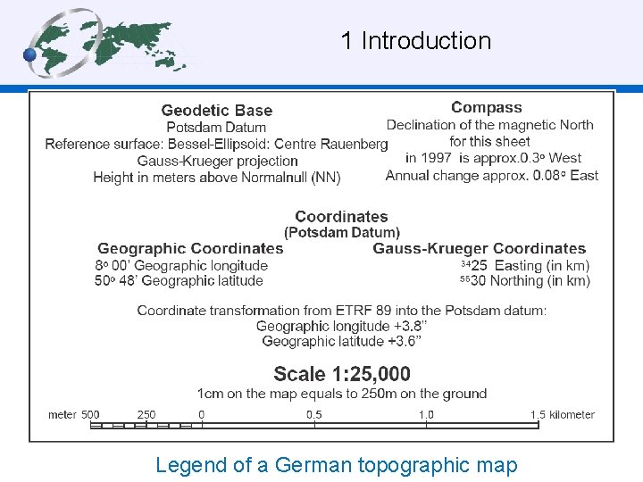 1 Introduction Legend of a German topographic map 