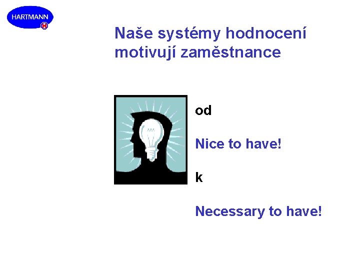 Naše systémy hodnocení motivují zaměstnance od Nice to have! k Necessary to have! 