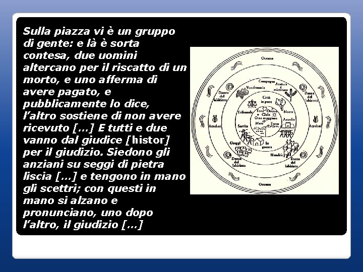 Sulla piazza vi è un gruppo di gente: e là è sorta contesa, due