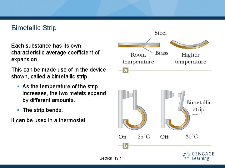 Bimetallic Strip Each substance has its own characteristic average coefficient of expansion. This can