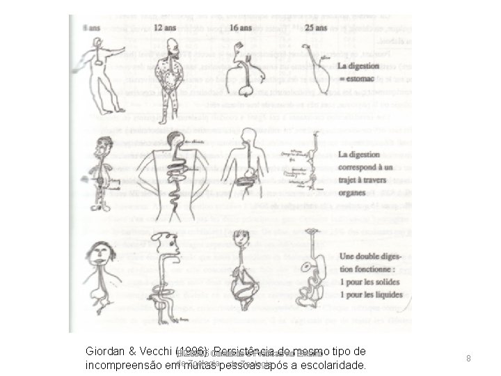 Giordan & Vecchi (1996): Persistência dono BIZ 0307 ee Práticas Ensino BIZ 0306 Contexto