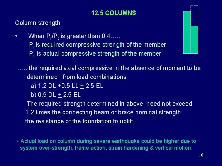 12. 5 COLUMNS Column strength • When Pr/Pc is greater than 0. 4…. .