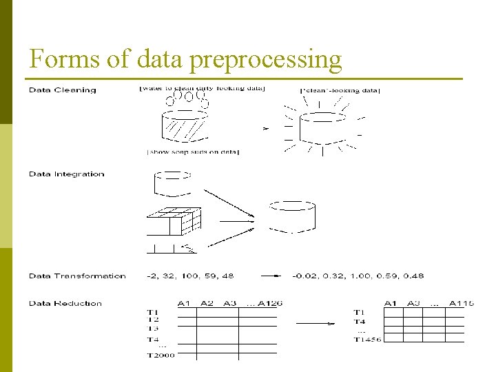 Forms of data preprocessing 