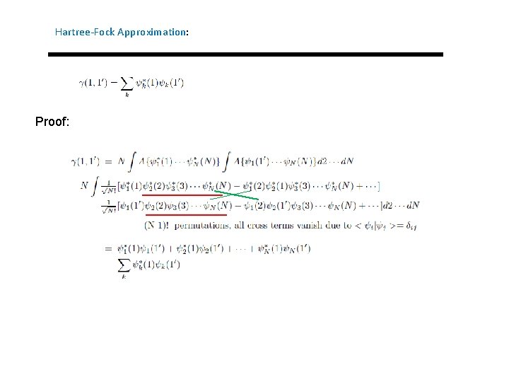 Hartree-Fock Approximation: Proof: 