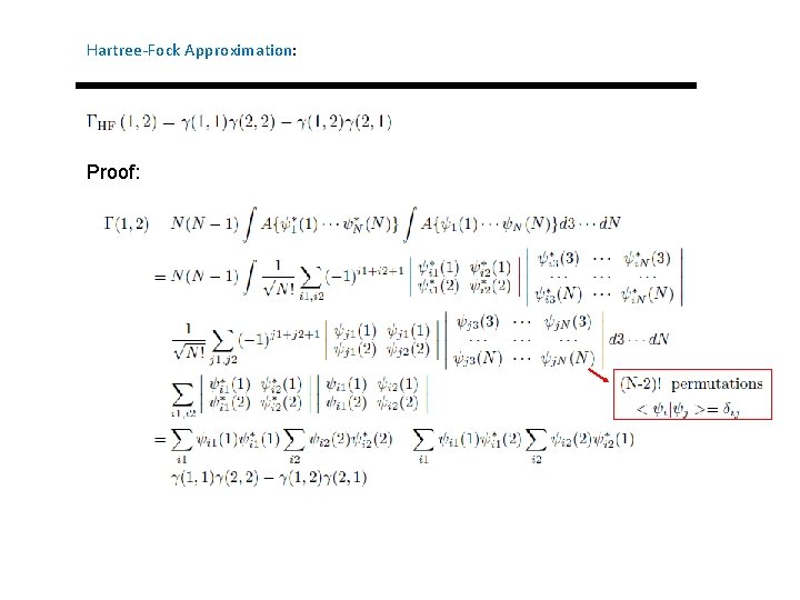 Hartree-Fock Approximation: Proof: 