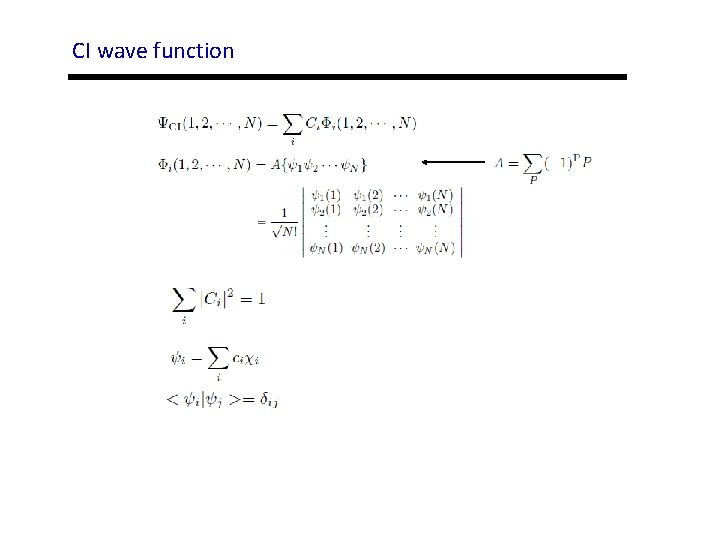 CI wave function 