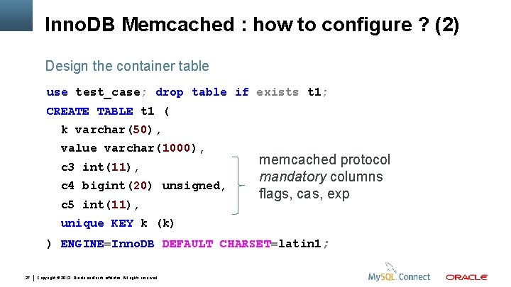 Inno. DB Memcached : how to configure ? (2) Design the container table use