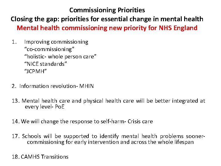 NHi S Mental Health Commissioning Network Dr Liz
