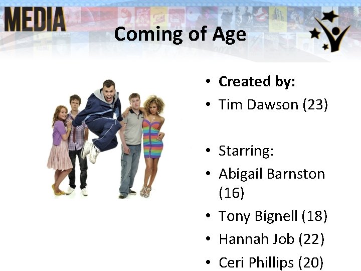 Coming of Age • Created by: • Tim Dawson (23) • Starring: • Abigail Coming of Age • Created by: • Tim Dawson (23) • Starring: • Abigail