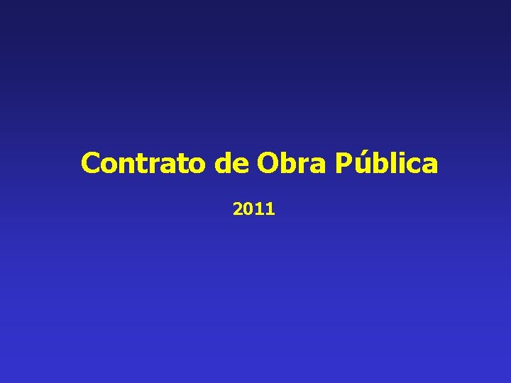 Contrato de Obra Pública 2011 