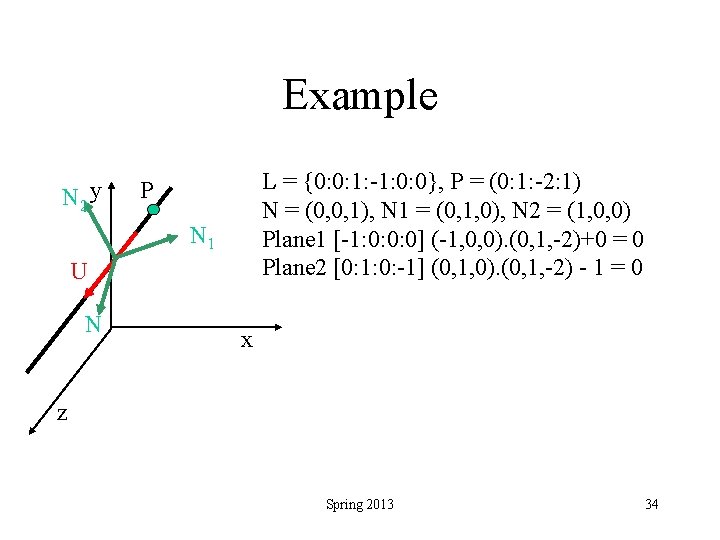 Example N 2 y L = {0: 0: 1: -1: 0: 0}, P =