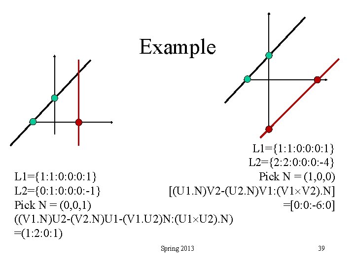 Example L 1={1: 1: 0: 0: 0: 1} L 2={2: 2: 0: 0: 0: