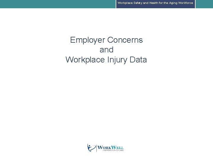 Workplace Safety and Health for the Aging Workforce Employer Concerns and Workplace Injury Data Workplace Safety and Health for the Aging Workforce Employer Concerns and Workplace Injury Data