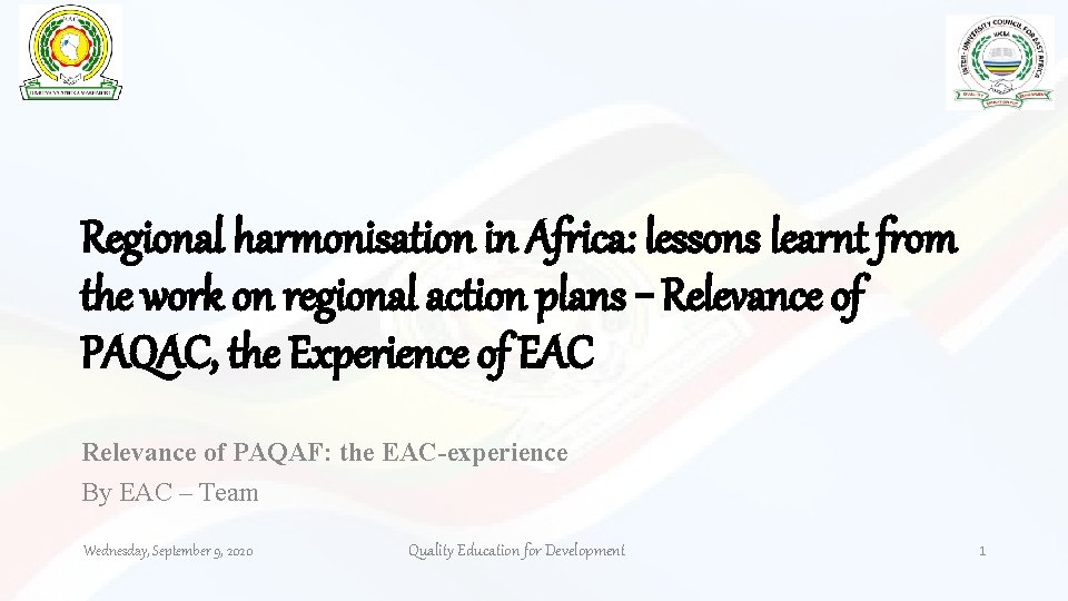 Regional harmonisation in Africa: lessons learnt from the work on regional action plans –