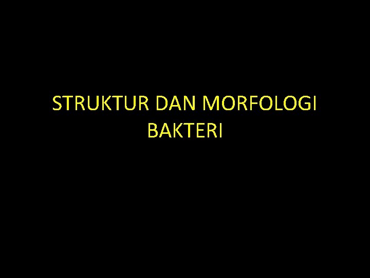 STRUKTUR DAN MORFOLOGI BAKTERI 