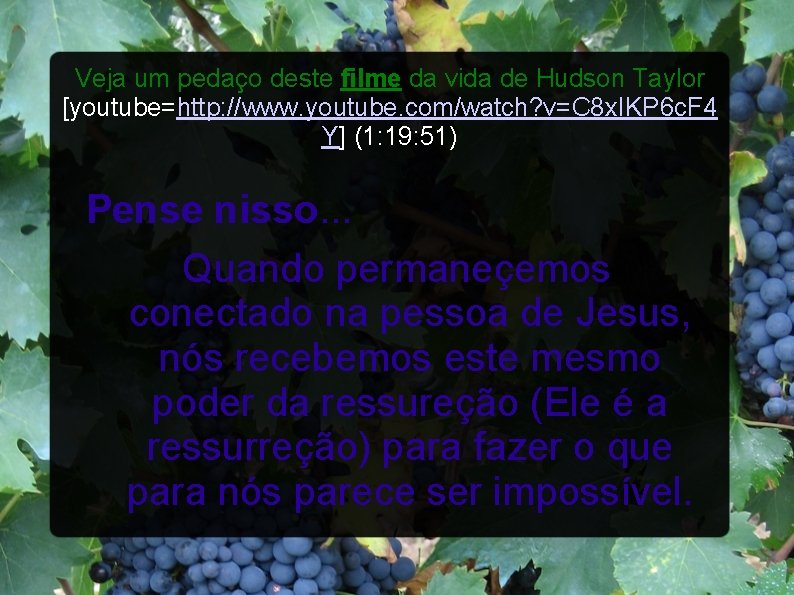 Veja um pedaço deste filme da vida de Hudson Taylor [youtube=http: //www. youtube. com/watch?