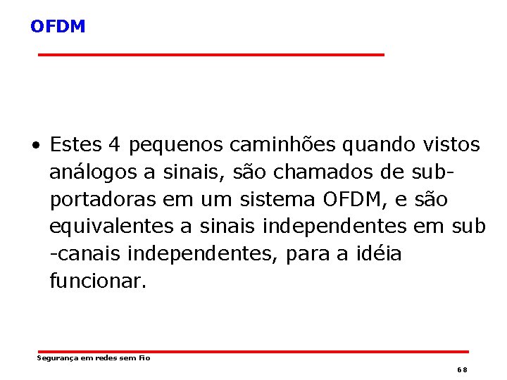 OFDM • Estes 4 pequenos caminhões quando vistos análogos a sinais, são chamados de