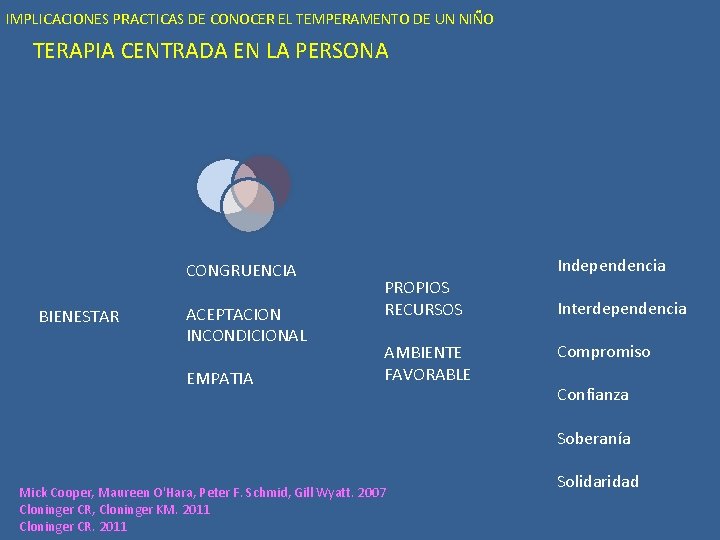 IMPLICACIONES PRACTICAS DE CONOCER EL TEMPERAMENTO DE UN NIÑO TERAPIA CENTRADA EN LA PERSONA