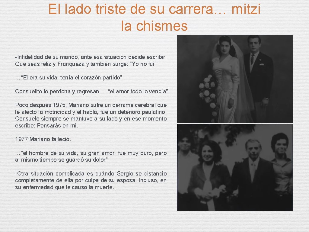 El lado triste de su carrera… mitzi la chismes -Infidelidad de su marido, ante