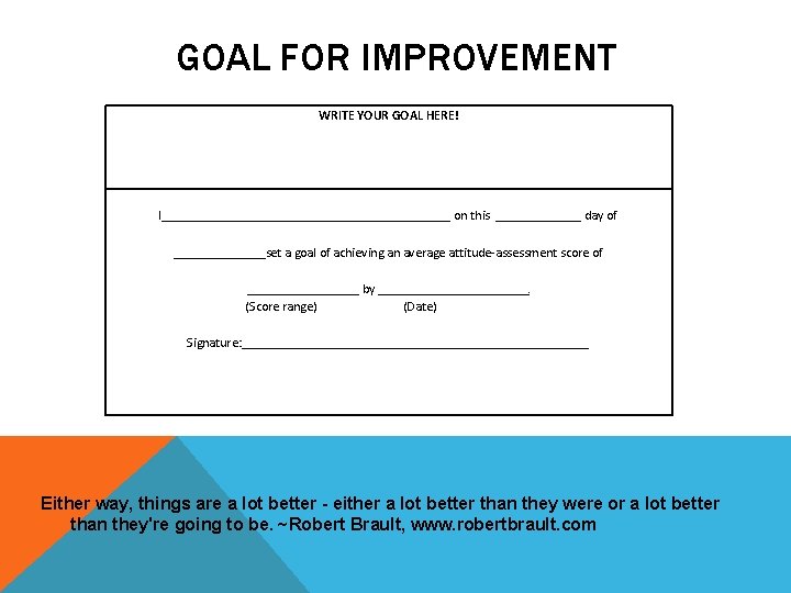 GOAL FOR IMPROVEMENT WRITE YOUR GOAL HERE! I______________________ on this _______ day of _______set