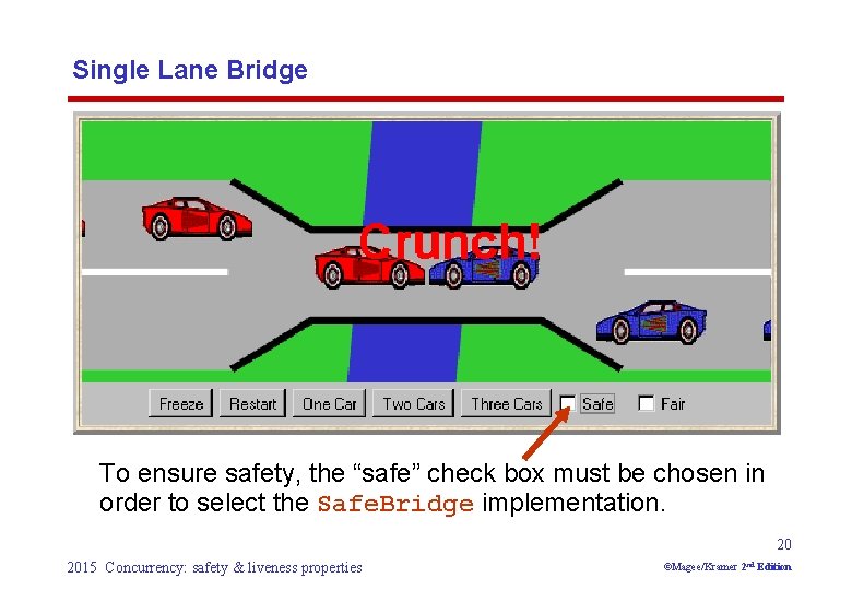 Single Lane Bridge To ensure safety, the “safe” check box must be chosen in