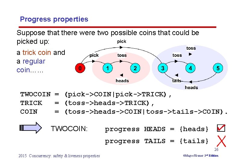 Progress properties Suppose that there were two possible coins that could be picked up: