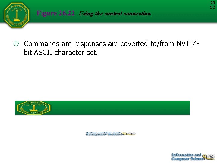 Figure 26. 22 Using the control connection Commands are responses are coverted to/from NVT