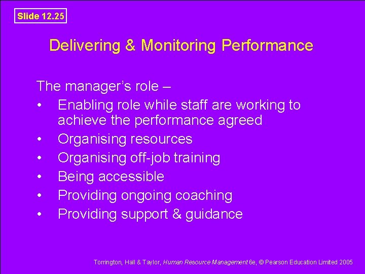 Slide 12. 25 Delivering & Monitoring Performance The manager’s role – • Enabling role