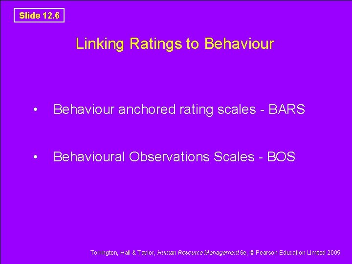 Slide 12. 6 Linking Ratings to Behaviour • Behaviour anchored rating scales - BARS