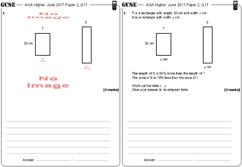 AQA Higher: June 2017 Paper 2, Q 17 1 S S T T 30