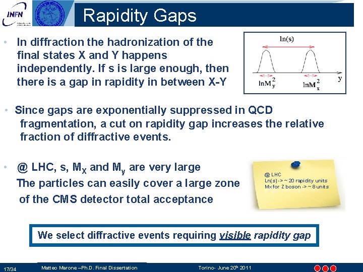 Rapidity Gaps • In diffraction the hadronization of the final states X and Y Rapidity Gaps • In diffraction the hadronization of the final states X and Y