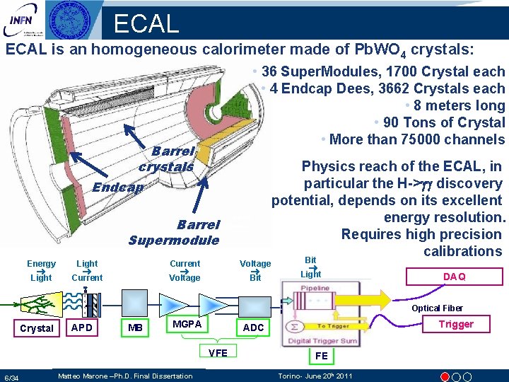 ECAL is an homogeneous calorimeter made of Pb. WO 4 crystals: • 36 Super. ECAL is an homogeneous calorimeter made of Pb. WO 4 crystals: • 36 Super.