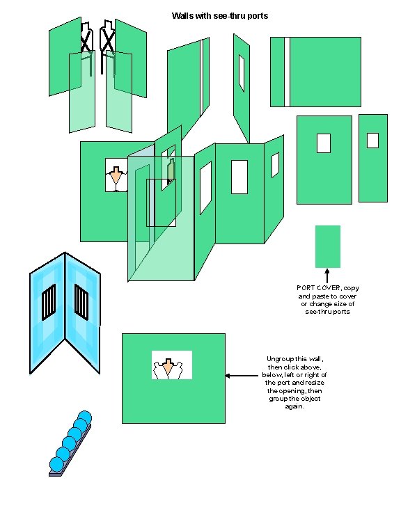 Walls with see-thru ports PORT COVER, copy and paste to cover or change size