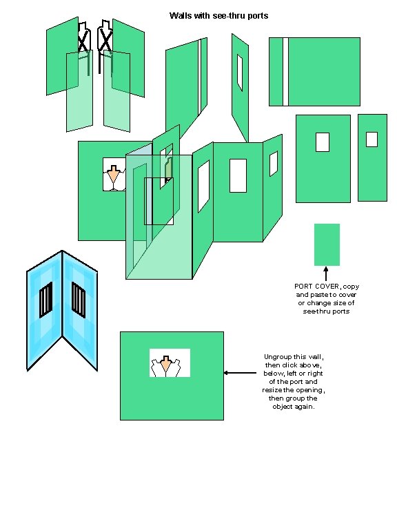 Walls with see-thru ports PORT COVER, copy and paste to cover or change size