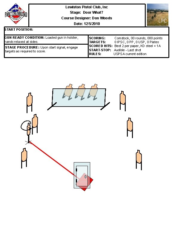 Lewiston Pistol Club, Inc Stage: Door What? Course Designer: Don Woods Date: 12/5/2010 LPC