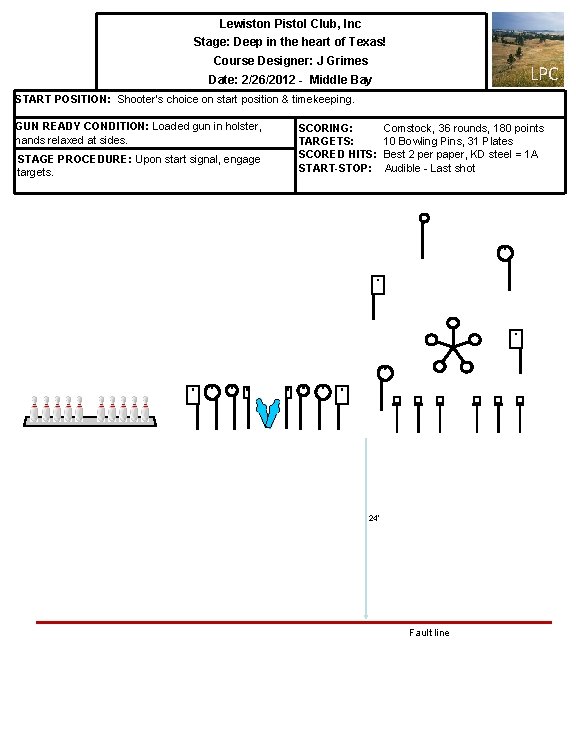 Lewiston Pistol Club, Inc Stage: Deep in the heart of Texas! Course Designer: J