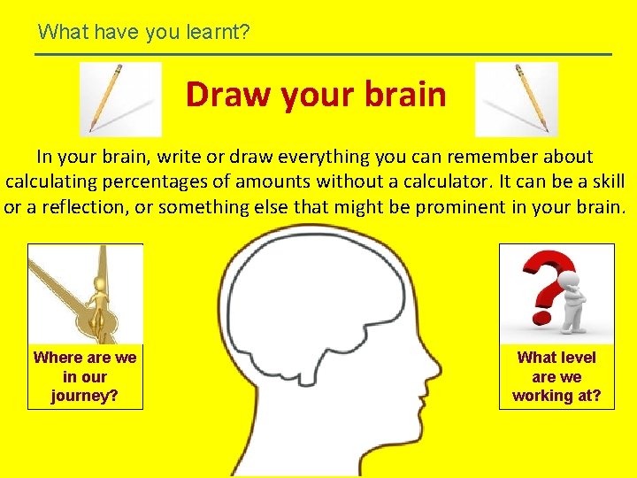 What have you learnt? Draw your brain In your brain, write or draw everything