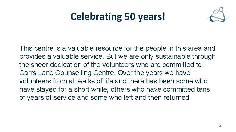 Celebrating 50 years! This centre is a valuable resource for the people in this
